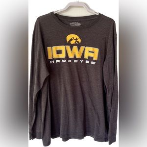 Mens Long Sleeve Iowa Hawkeyes Gray Shirt Size XXL